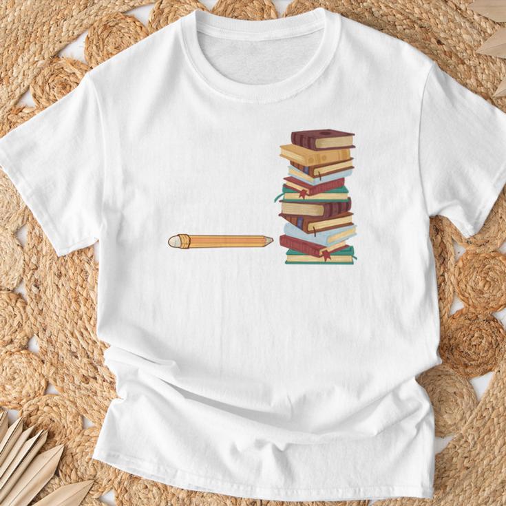 Life Without Books Is Like An Unsharpened Pencil Bookworm T-Shirt Gifts for Old Men