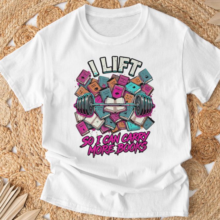 I Lift So I Can Carry More Books Reader Weightlifting Premium Tri-Blend T-Shirt Gifts for Old Men