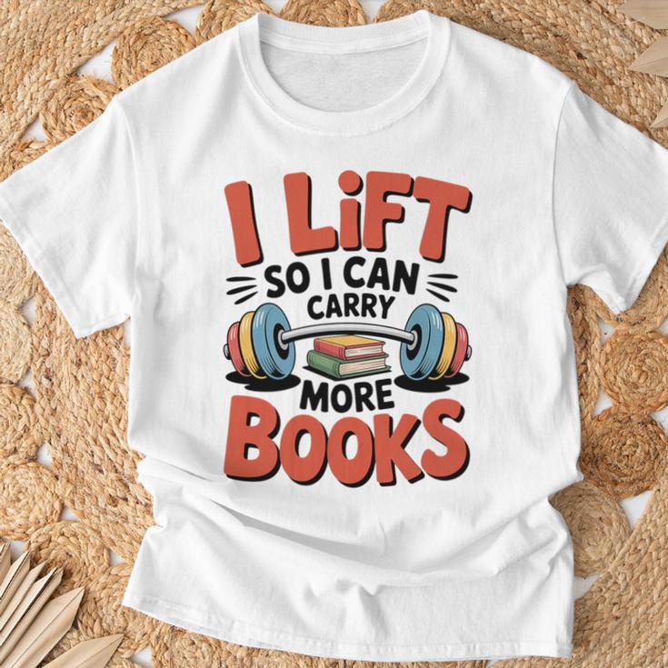 Lift So I Can Carry More Books Reading Lovers Reader Workout Premium Tri-Blend T-Shirt Gifts for Old Men