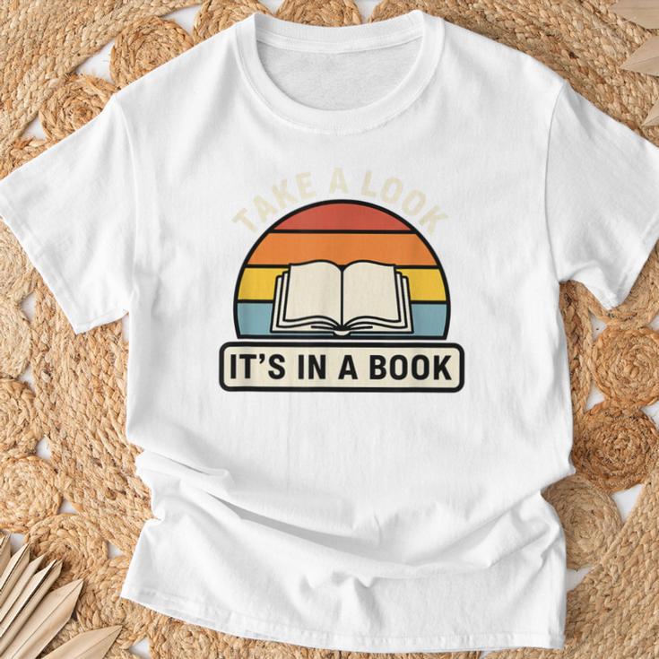 Take A Look It's In A Book Kids Reading Retro Library T-Shirt Gifts for Old Men Take A Look It's In A Book Kids Reading Retro Library T-Shirt Gifts for Old Men