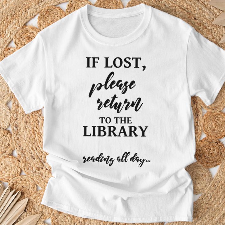 If Lost Please Return To The Library Book Lover Sign & T-Shirt Gifts for Old Men