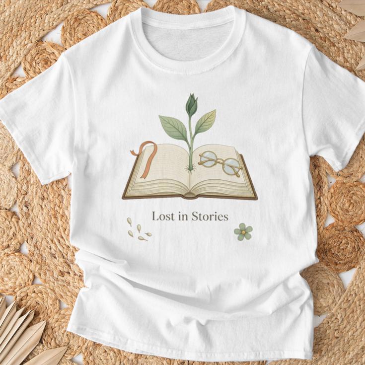 Lost In Stories Aesthetic Book And Growing Plant Tee T-Shirt Gifts for Old Men Lost In Stories Aesthetic Book And Growing Plant Tee T-Shirt Gifts for Old Men