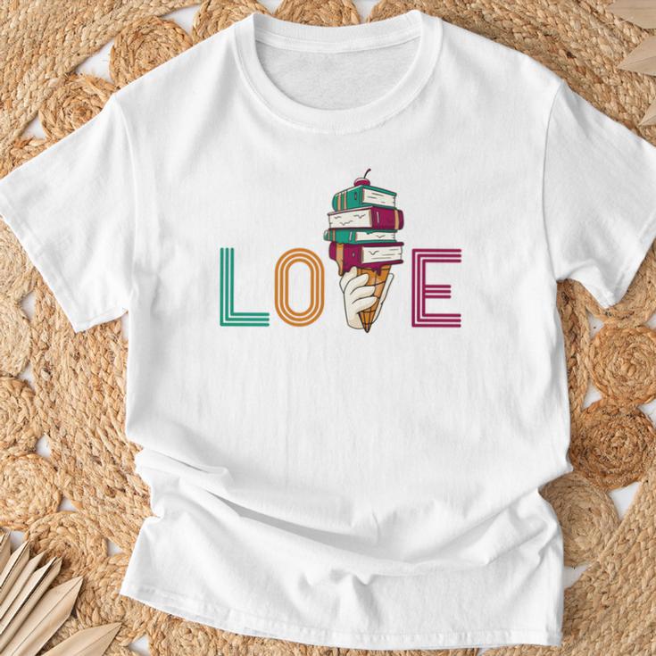 Love Ice Cream Readers Bookmarks Read Librarian Student Book T-Shirt Gifts for Old Men