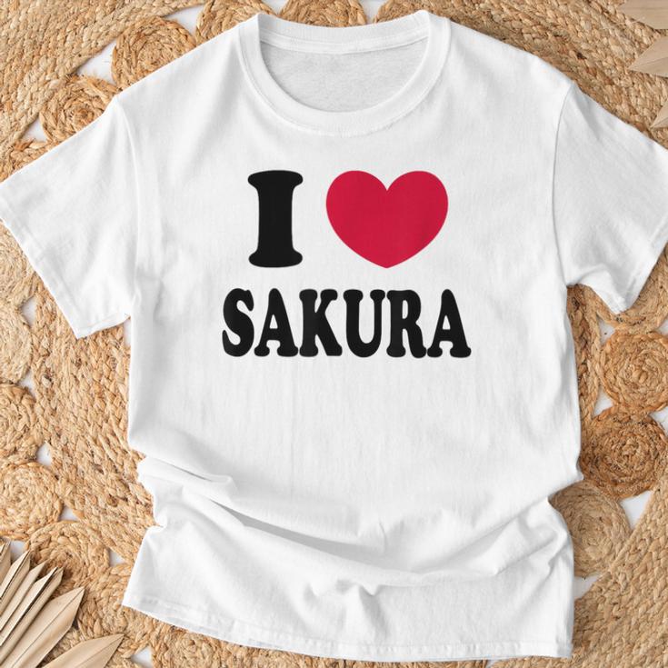 I Loveakura 桜が大好き Tシャツ 高齢者への贈り物