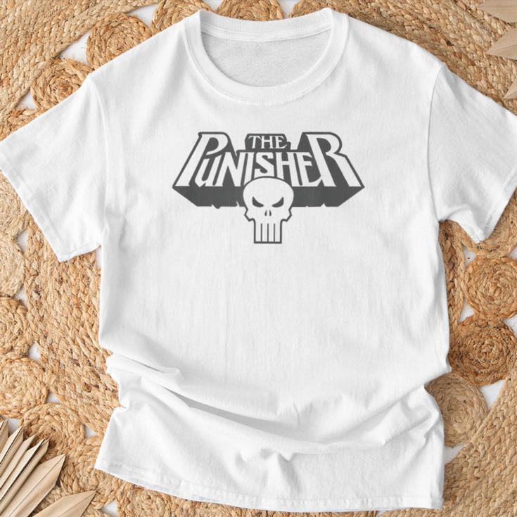 Marvel Punisher Extruded Comic Book Vintage Skull Logo T-Shirt Gifts for Old Men