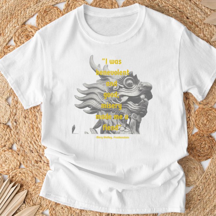 Mary Shelley Frankenstein Quote Book Lover T-Shirt Gifts for Old Men