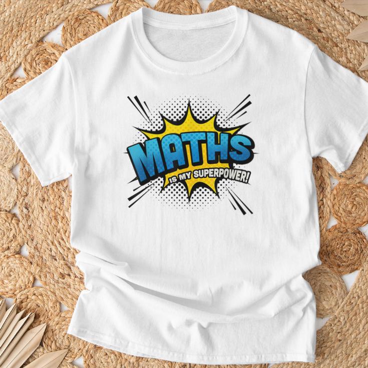 Maths Is My Superpower Comic Book Style T-Shirt Gifts for Old Men Maths Is My Superpower Comic Book Style T-Shirt Gifts for Old Men
