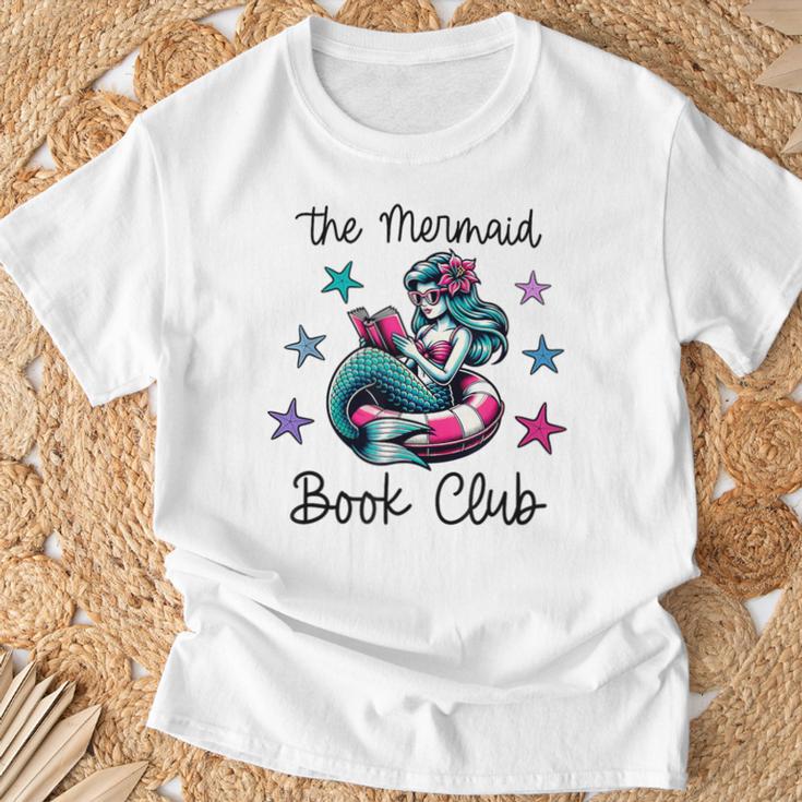 The Mermaid Book Club Summer Trendy Cute Reading T-Shirt Gifts for Old Men The Mermaid Book Club Summer Trendy Cute Reading T-Shirt Gifts for Old Men