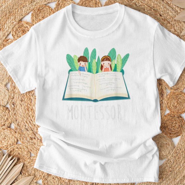 Montessori Learning Teacher Student Reading Books For Men Women Kids T-Shirt Gifts for Old Men