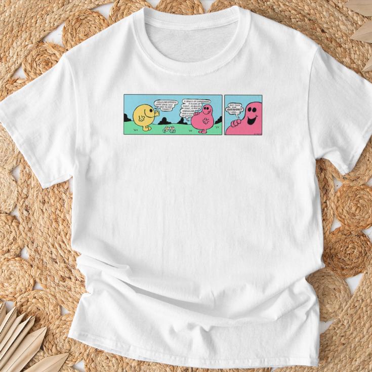 Mr Men Mr Greedy Retro Comic Book Colourful Premium Tri-Blend T-Shirt Gifts for Old Men