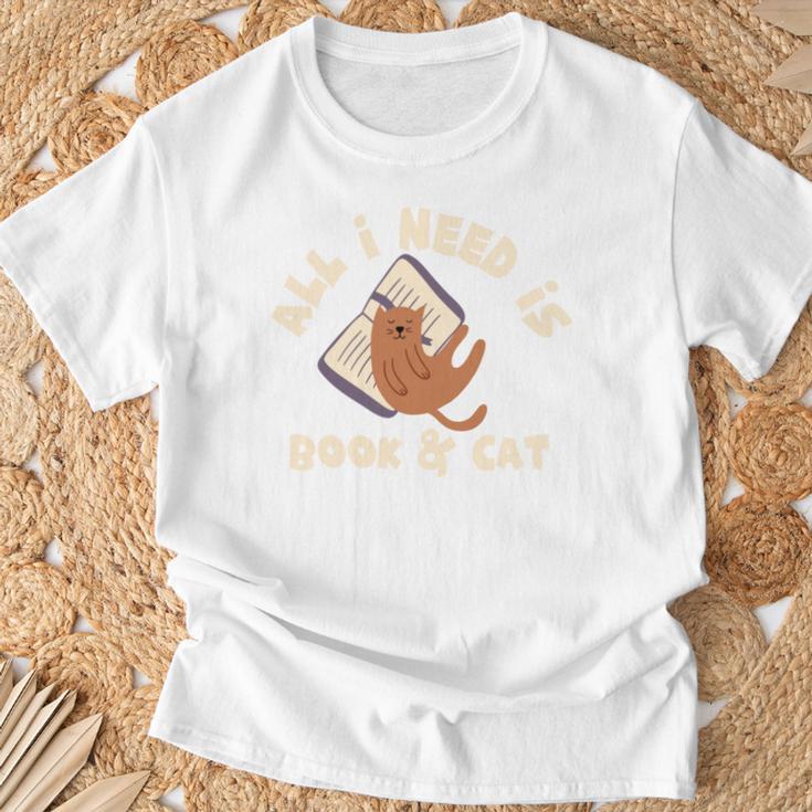 All I Need Is Book & Cat Book Lovers Cat Owners Humour T-Shirt Gifts for Old Men All I Need Is Book & Cat Book Lovers Cat Owners Humour T-Shirt Gifts for Old Men