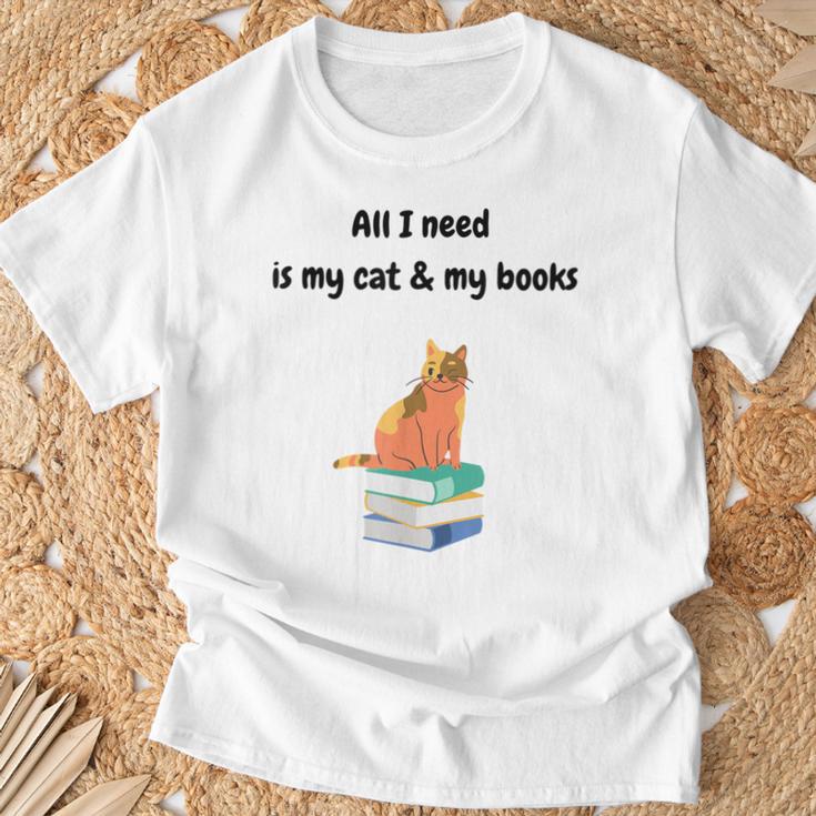 All I Need Is My Cat & Books T-Shirt Gifts for Old Men All I Need Is My Cat & Books T-Shirt Gifts for Old Men