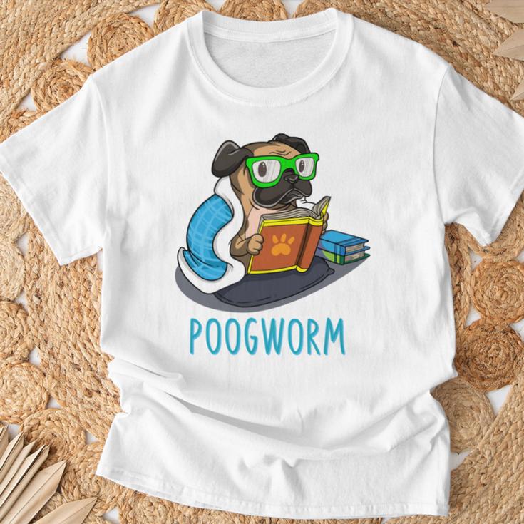 Nerdy Pug Reading Books Poogworm Pug Bookworm T-Shirt Gifts for Old Men Nerdy Pug Reading Books Poogworm Pug Bookworm T-Shirt Gifts for Old Men