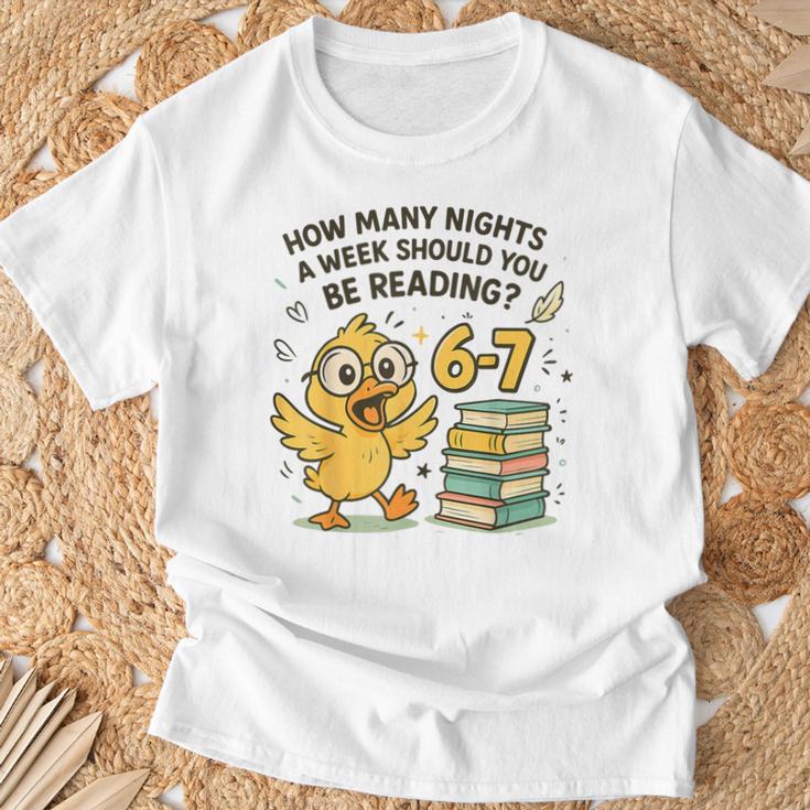 How Many Nights Reading Duck 67 Meme Book Lovers T-Shirt Gifts for Old Men How Many Nights Reading Duck 67 Meme Book Lovers T-Shirt Gifts for Old Men