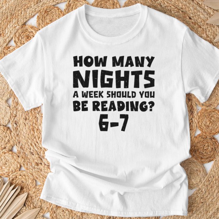 How Many Nights A Week Should You Be Reading 6-7 Book Lover Premium Tri-Blend T-Shirt Gifts for Old Men How Many Nights A Week Should You Be Reading 6-7 Book Lover Premium Tri-Blend T-Shirt Gifts for Old Men
