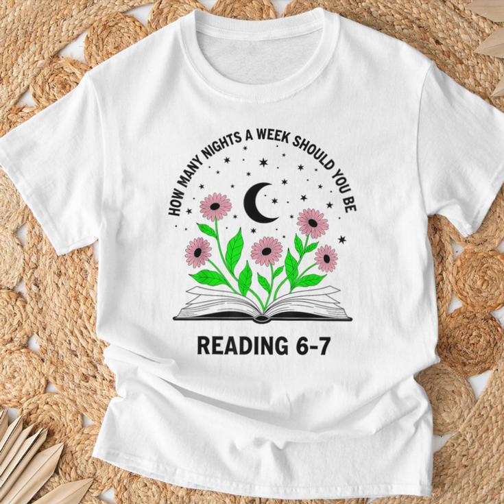 How Many Nights A Week Should You Be Reading 6-7 Book Lovers T-Shirt Gifts for Old Men