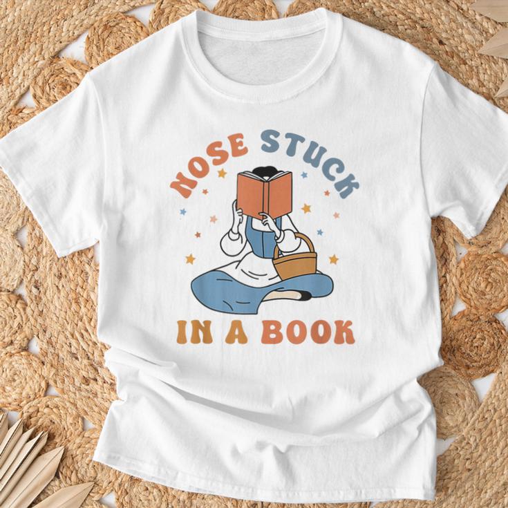 Nose Stuck In A Book Book Lover T-Shirt Gifts for Old Men