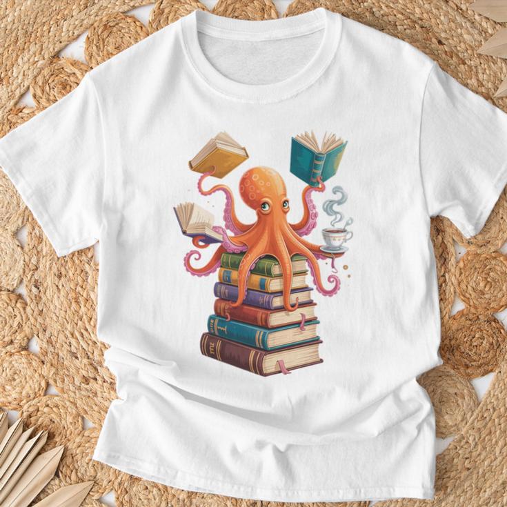 Octopus Book Reading Book Reader Ocean Octopus Premium Tri-Blend T-Shirt Gifts for Old Men Octopus Book Reading Book Reader Ocean Octopus Premium Tri-Blend T-Shirt Gifts for Old Men