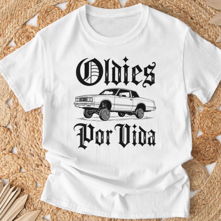 Oldies Porida ヴィンテージ ローライダー 車 メキシカン チカーノ チョロ Tシャツ 高齢者への贈り物