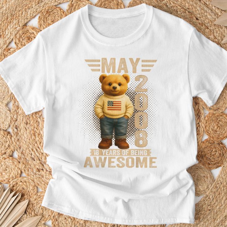 On Back 18歳 2008年5月 テディベア 18歳の誕生日 Tシャツ 高齢者への贈り物