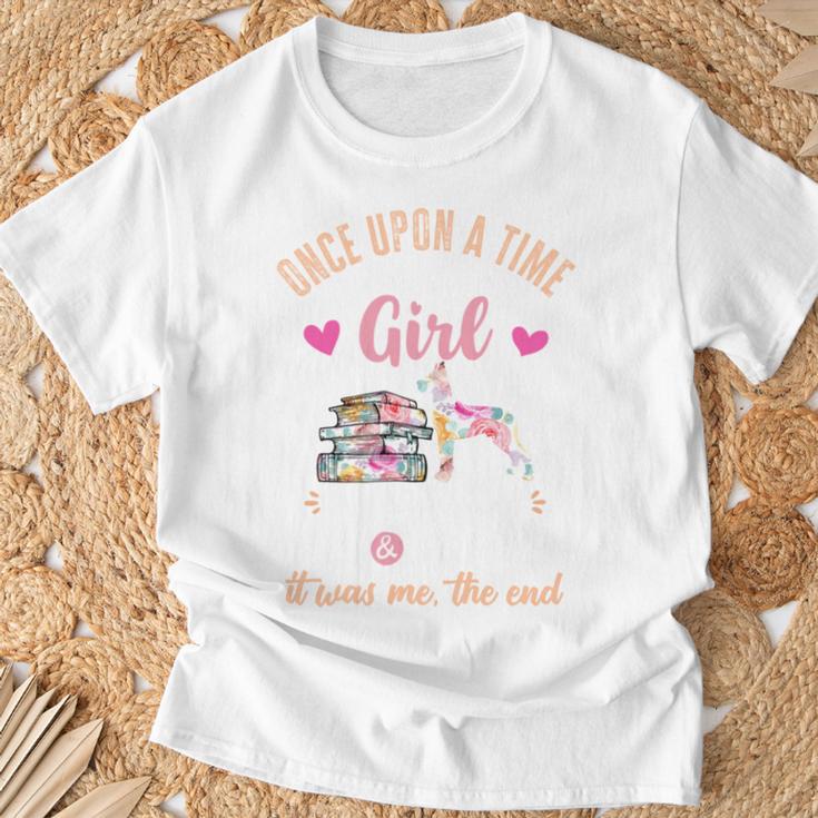 Once Upon a Girl Who Loved Great Danes & Books T-Shirt Gifts for Old Men