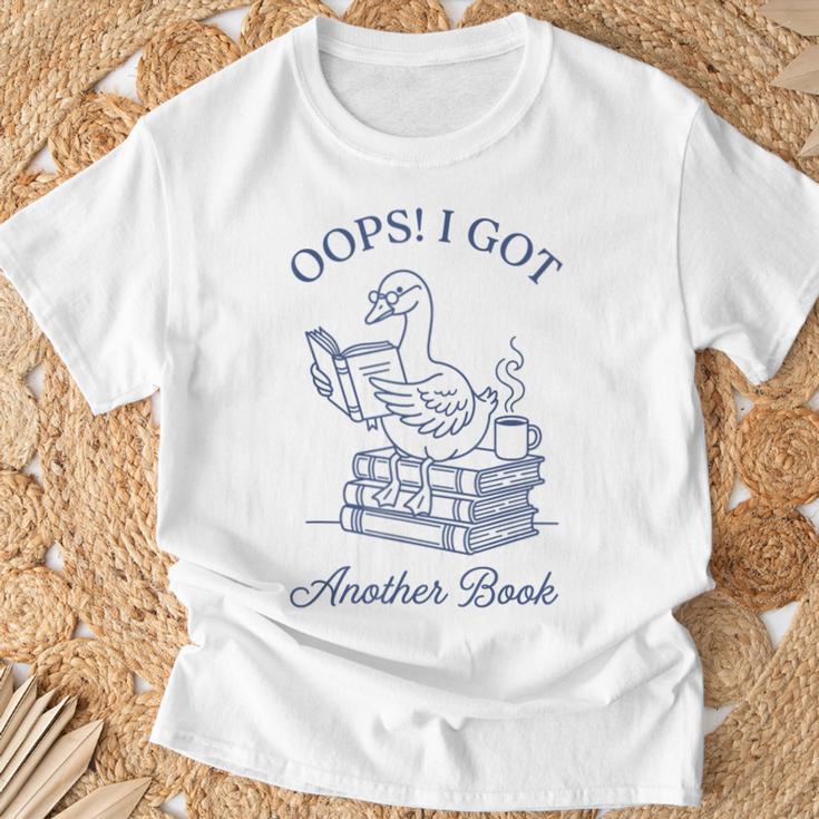 Oops I Got Another Book Bookish Reading Goose Graphic T-Shirt Gifts for Old Men Oops I Got Another Book Bookish Reading Goose Graphic T-Shirt Gifts for Old Men