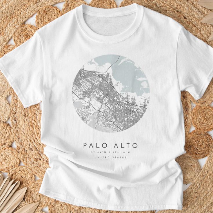 Palo Alto カリフォルニア コーディネート 地図 故郷 Tシャツ 高齢者への贈り物