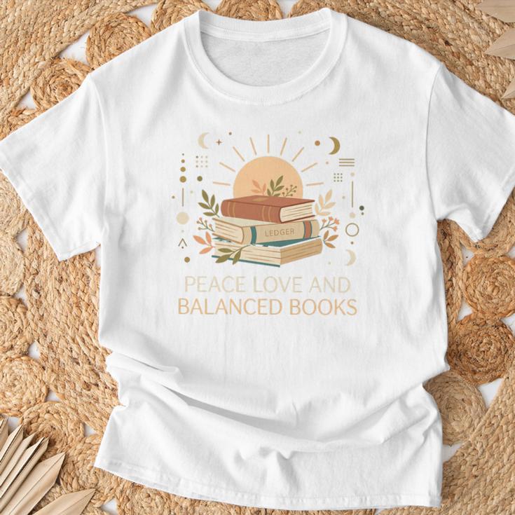 Peace Love And Balanced Books Tax Auditor Accountant Premium Tri-Blend T-Shirt Gifts for Old Men