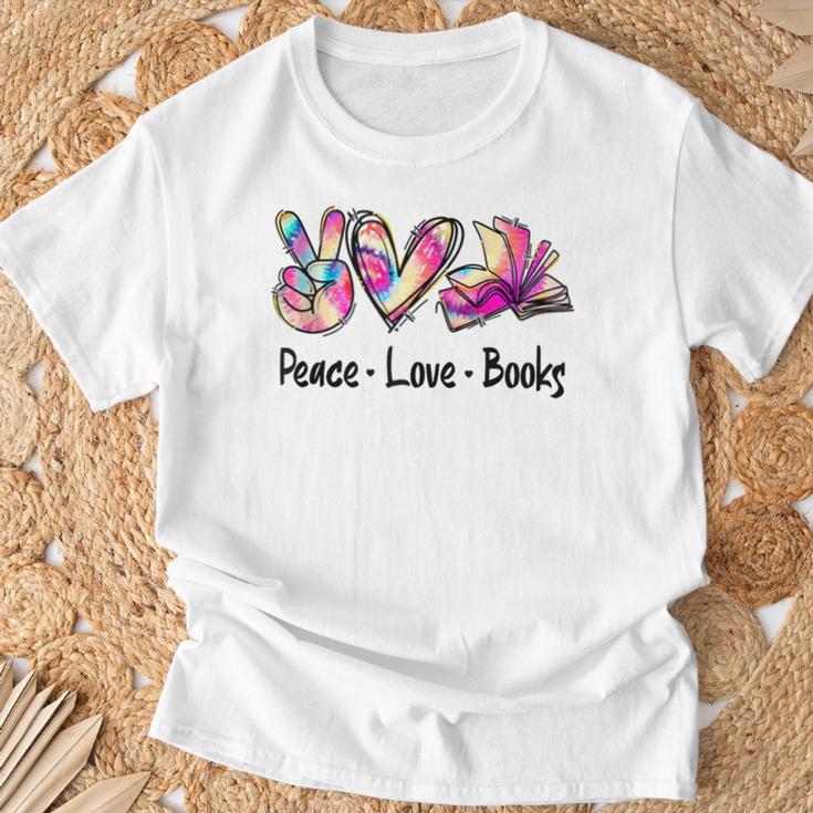 Peace Love Books Librarian Teacher Life Book Library Tie Dye T-Shirt Gifts for Old Men Peace Love Books Librarian Teacher Life Book Library Tie Dye T-Shirt Gifts for Old Men