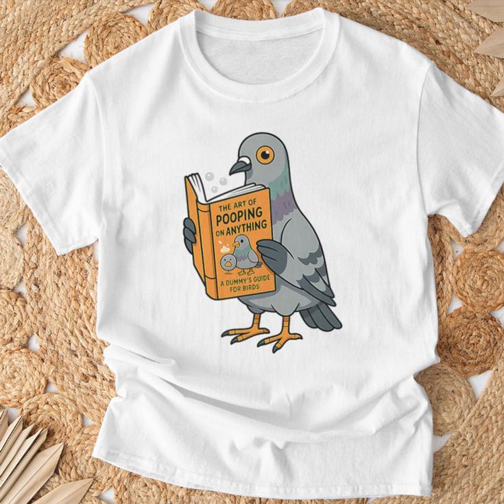 Pigeon Reading Book Bird Joke Humor Premium Tri-Blend T-Shirt Gifts for Old Men