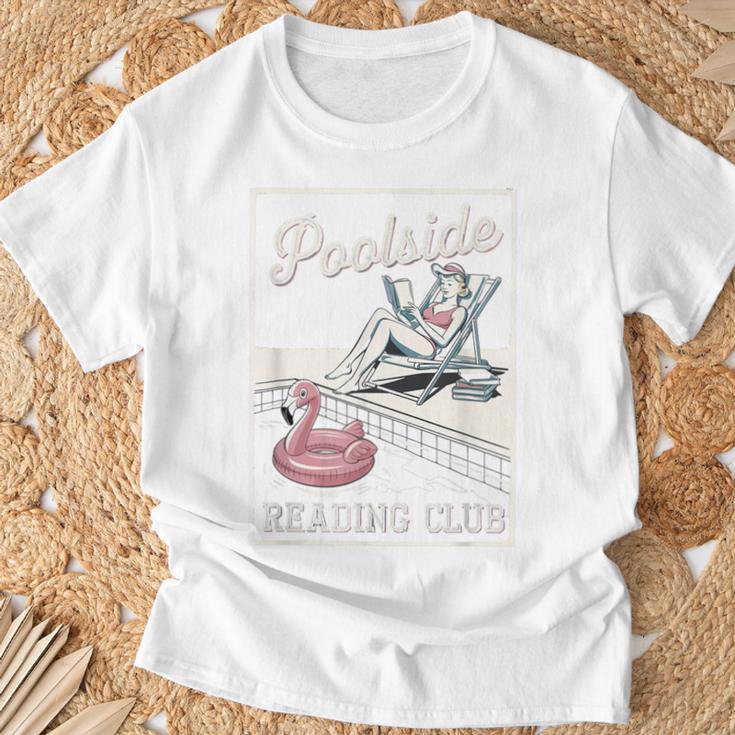 Poolside Reading Club Books Flamingo Swim Pool Inflatable T-Shirt Gifts for Old Men Poolside Reading Club Books Flamingo Swim Pool Inflatable T-Shirt Gifts for Old Men