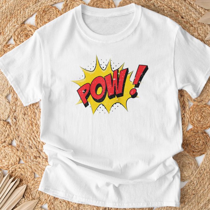 POW Comic Book Cartoon Pop Art Raglan Baseball Tee T-Shirt Gifts for Old Men
