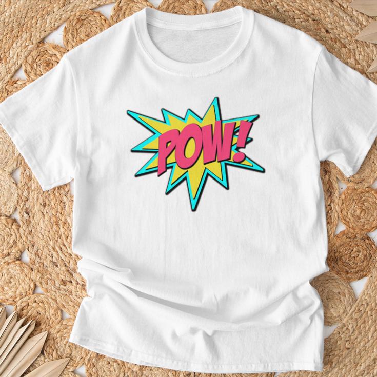 Pow Retro Comic Book Art Superhero Bubble Premium T-Shirt Gifts for Old Men