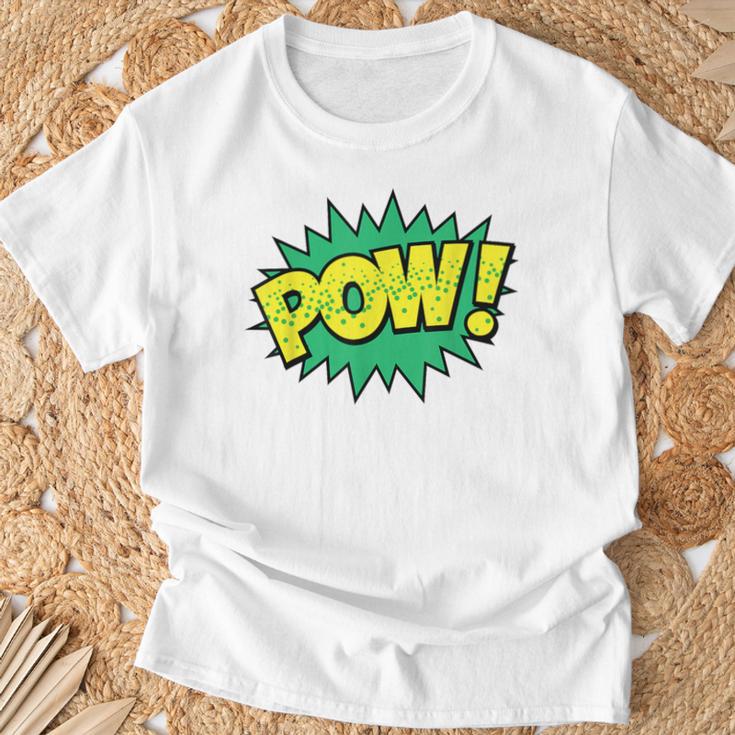 POW Vintage Superhero Comic Book Sound Effect Tshirt T-Shirt Gifts for Old Men