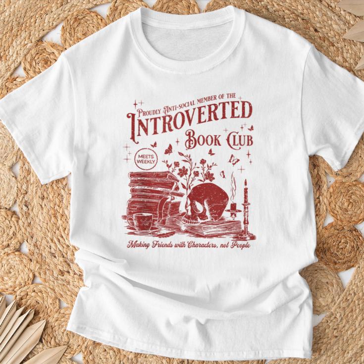 Proud Anti Social Member Of Introverted Book Club T-Shirt Gifts for Old Men