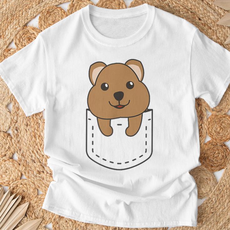 Quokka In Pocket かわいいクオッカ 胸ポケットクオッカ Tシャツ 高齢者への贈り物