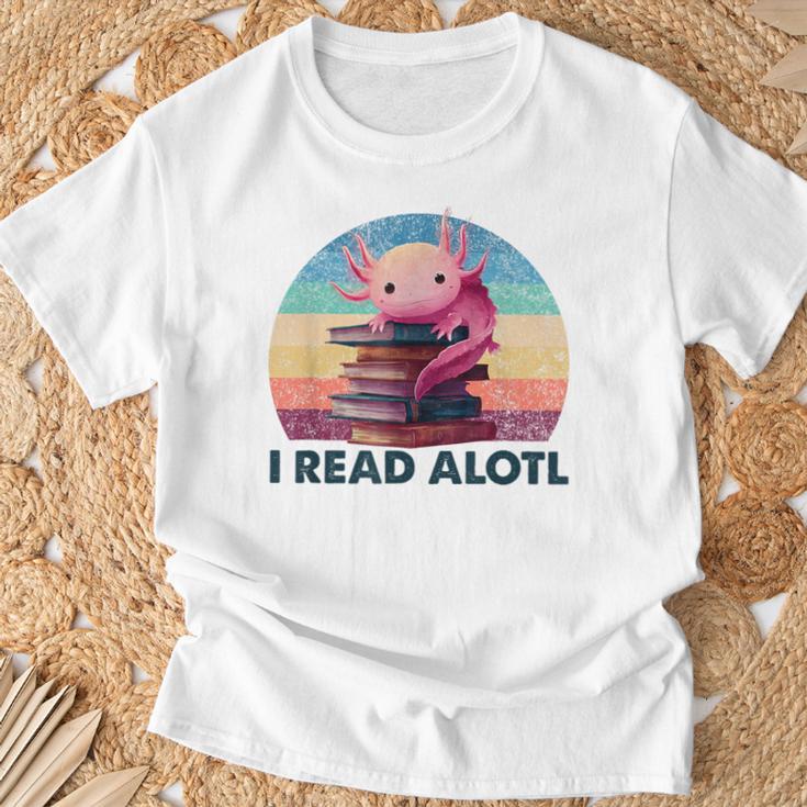 I Read A'Lotl Axolotl Book Lover Librarian Reading Readers T-Shirt Gifts for Old Men