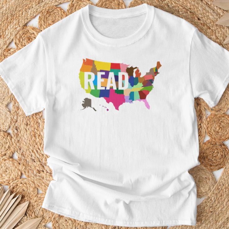 Read America Shirt United States Read Books T-Shirt Gifts for Old Men
