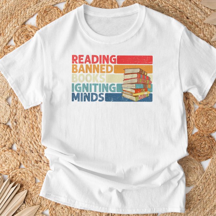 Read Banned Books Igniting Minds Banned Books T-Shirt Gifts for Old Men