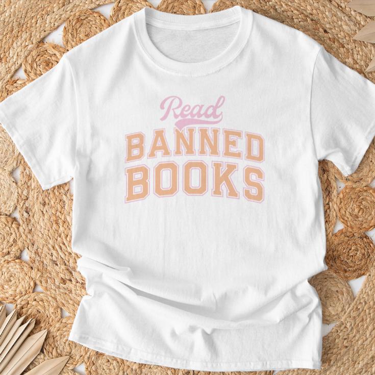 Read Banned Books Retro Varsity Aesthetic Reading T-Shirt Gifts for Old Men Read Banned Books Retro Varsity Aesthetic Reading T-Shirt Gifts for Old Men