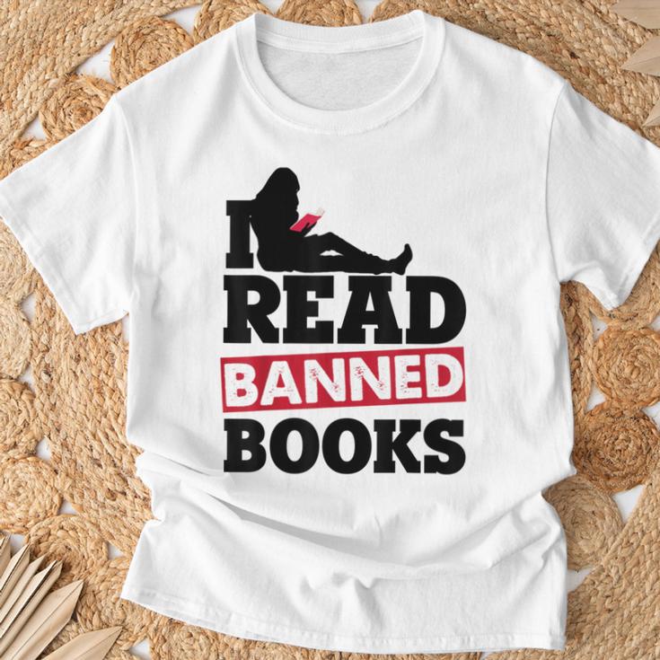 I Read Banned Books Banned Books Week Reading Women T-Shirt Gifts for Old Men