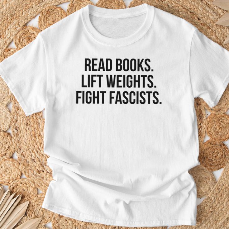Read Books Lift Weights Fight Fascists Premium Tri-Blend T-Shirt Gifts for Old Men Read Books Lift Weights Fight Fascists Premium Tri-Blend T-Shirt Gifts for Old Men