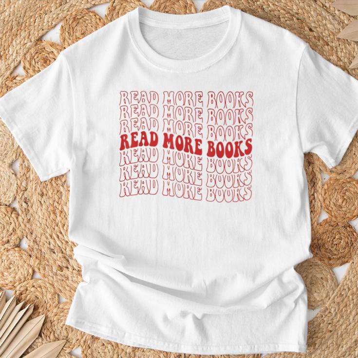 Read More Books Read More Books Read More Books T-Shirt Gifts for Old Men