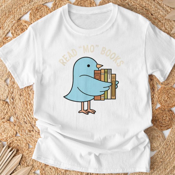 Read Mo Books Cute Bird Reading Kids Book Lover T-Shirt Gifts for Old Men