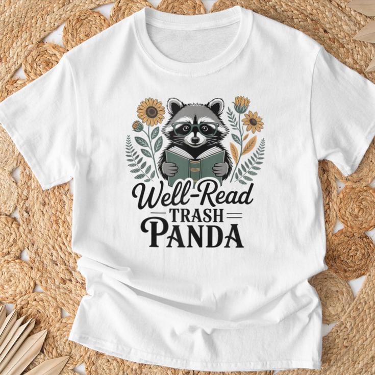 Well Read Trash Panda Book Lover Raccoon T-Shirt Gifts for Old Men Well Read Trash Panda Book Lover Raccoon T-Shirt Gifts for Old Men