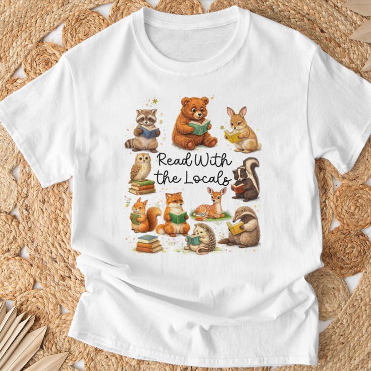 Reading Book Lover Bookish Camping Read With The Locals T-Shirt Gifts for Old Men