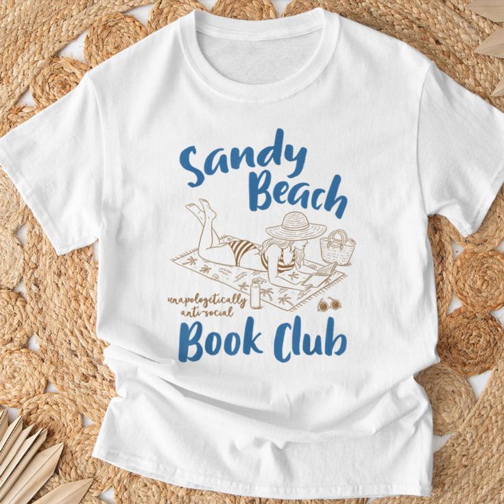 Reading Book Lover Bookish Summer Sandy A Beach Book Club T-Shirt Gifts for Old Men