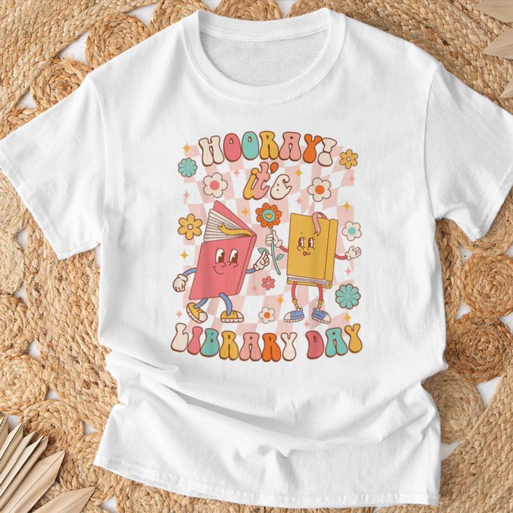 Reading Book Lover School Librarian Hooray It's Library Day T-Shirt Gifts for Old Men Reading Book Lover School Librarian Hooray It's Library Day T-Shirt Gifts for Old Men