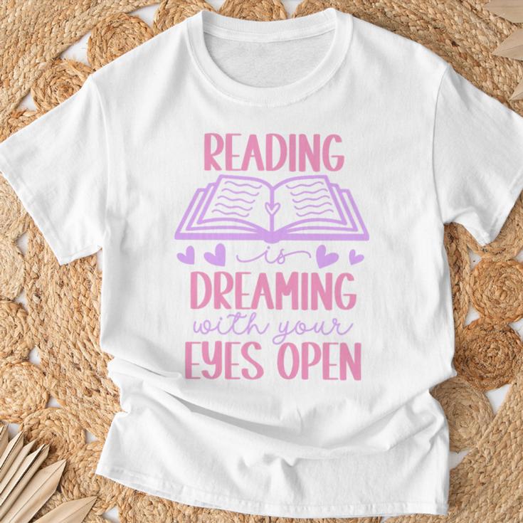 Reading Is Dreaming With Your Eyes Open Cute Quote Books Premium Tri-Blend T-Shirt Gifts for Old Men Reading Is Dreaming With Your Eyes Open Cute Quote Books Premium Tri-Blend T-Shirt Gifts for Old Men