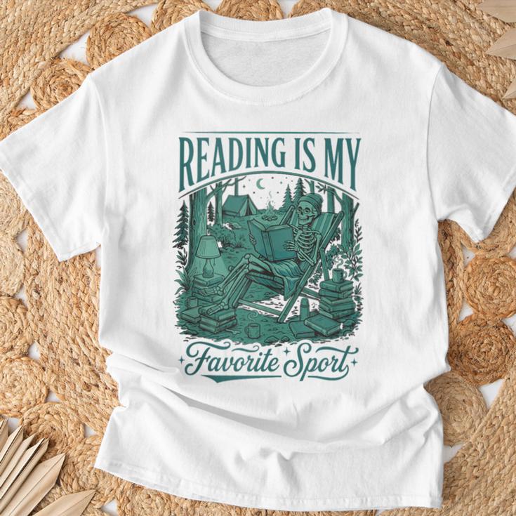 Reading Is My Favorite Sport Book Lover Bookworm T-Shirt Gifts for Old Men